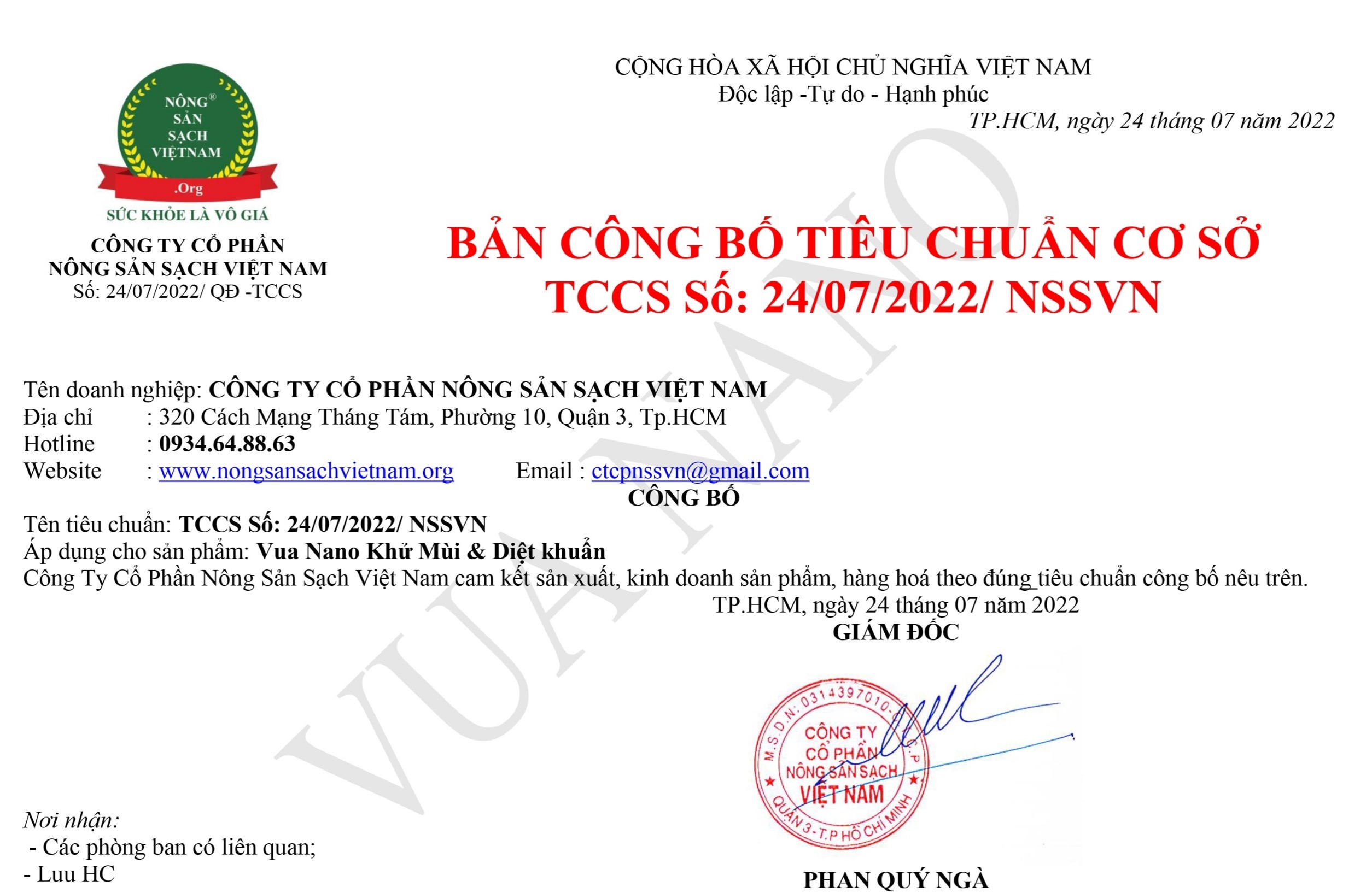 Tiêu chuẩn cơ sở Vua Nano
